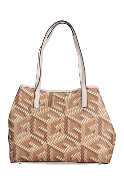 Beige Polyurethane Handbag