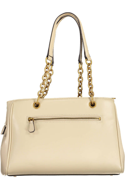 Beige Polyurethane Handbag