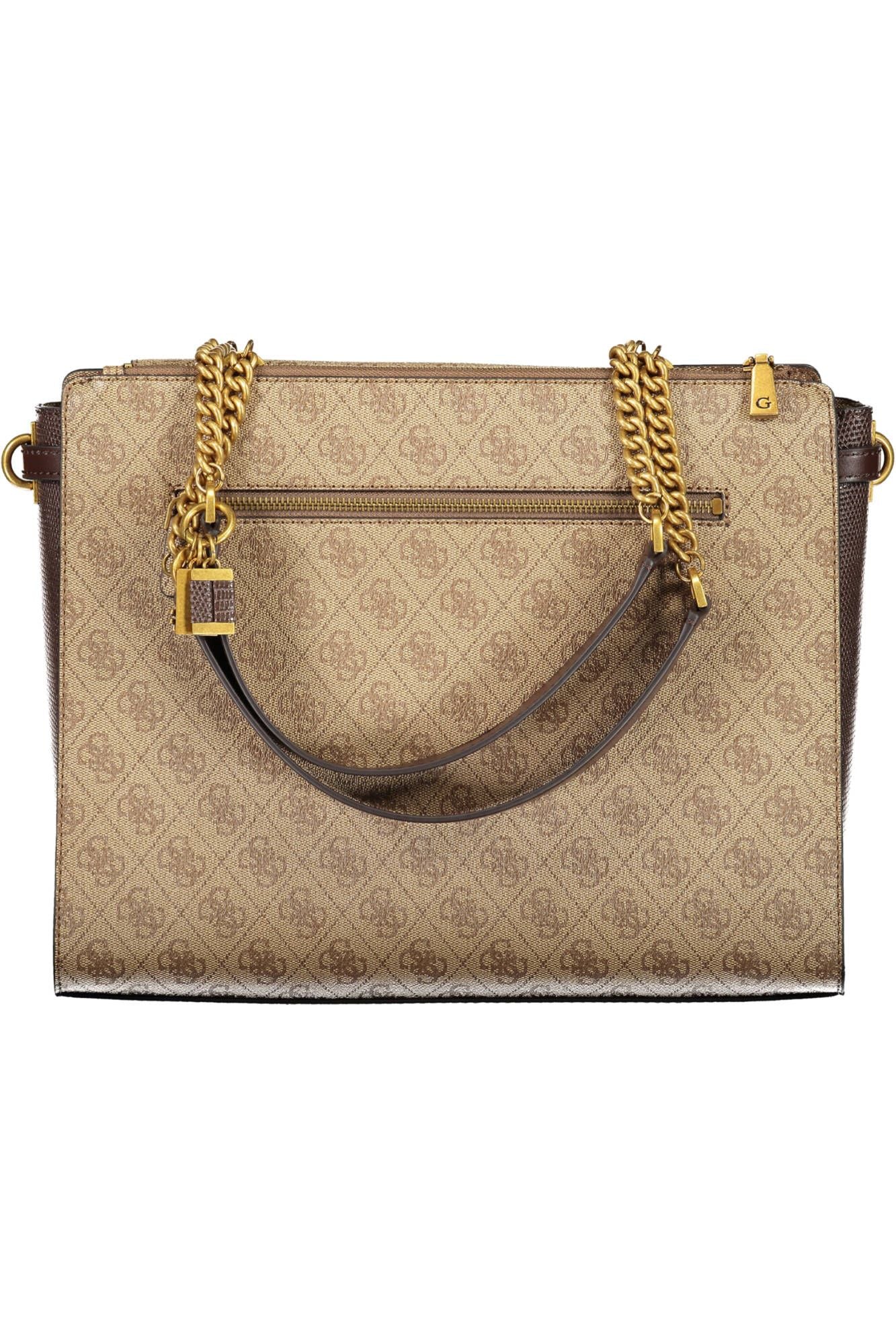 Beige Polyurethane Handbag