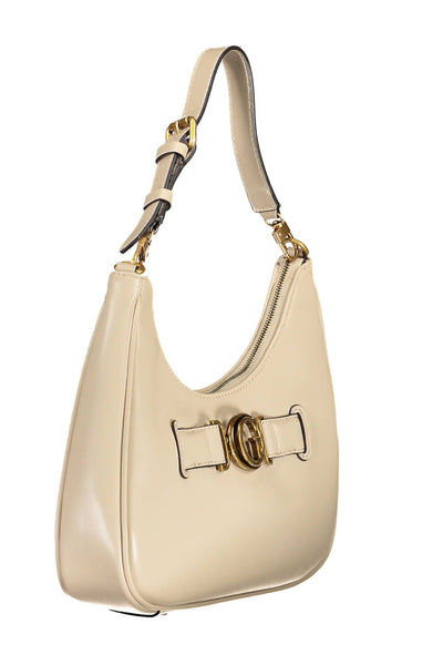 Beige Polyurethane Handbag