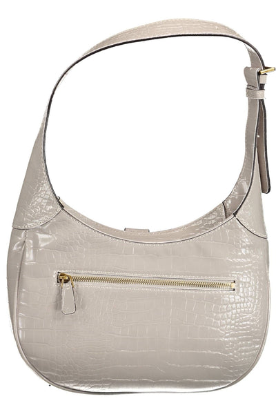 Gray Polyurethane Handbag