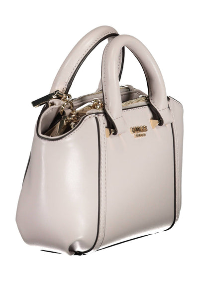 Gray Polyurethane Handbag