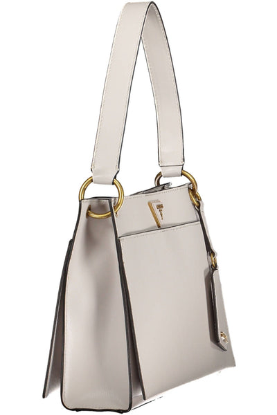 Gray Polyurethane Handbag