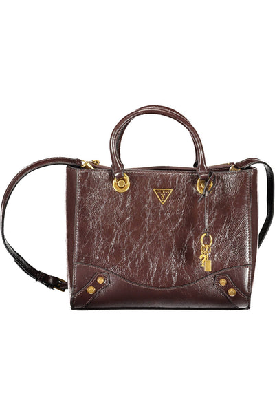 Brown Polyurethane Handbag