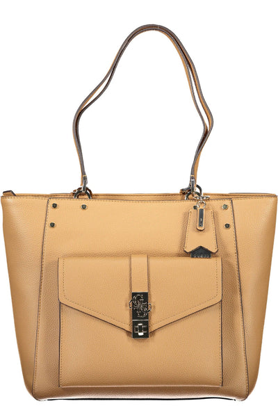 Brown Polyurethane Handbag