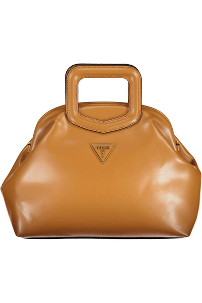 Brown Polyurethane Handbag