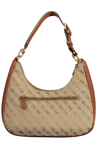 Brown Polyurethane Handbag