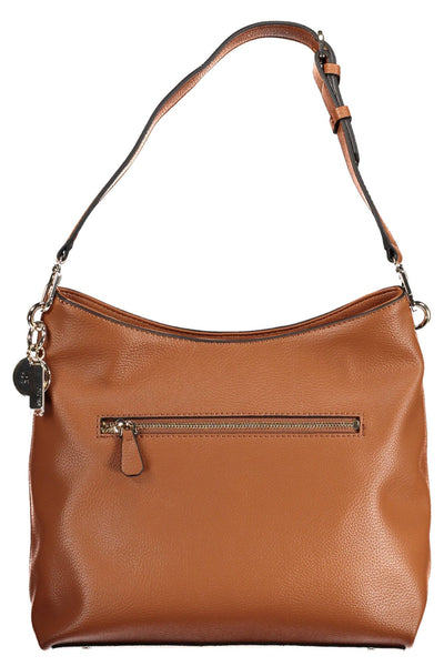 Brown Polyurethane Handbag