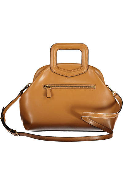 Brown Polyurethane Handbag