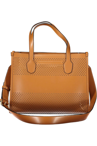 Brown Polyurethane Handbag