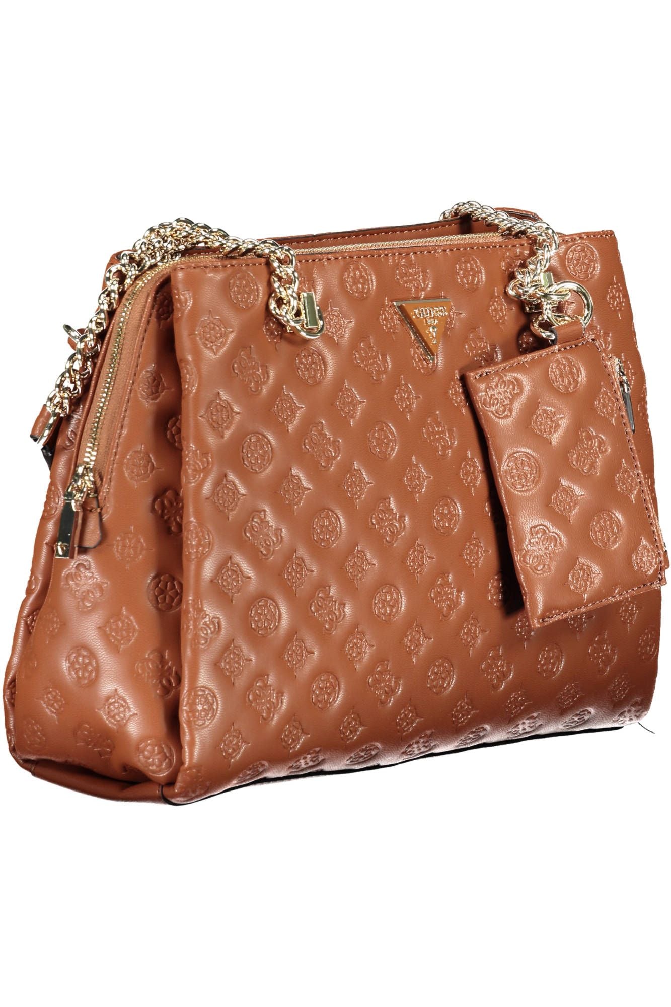 Brown Polyurethane Handbag