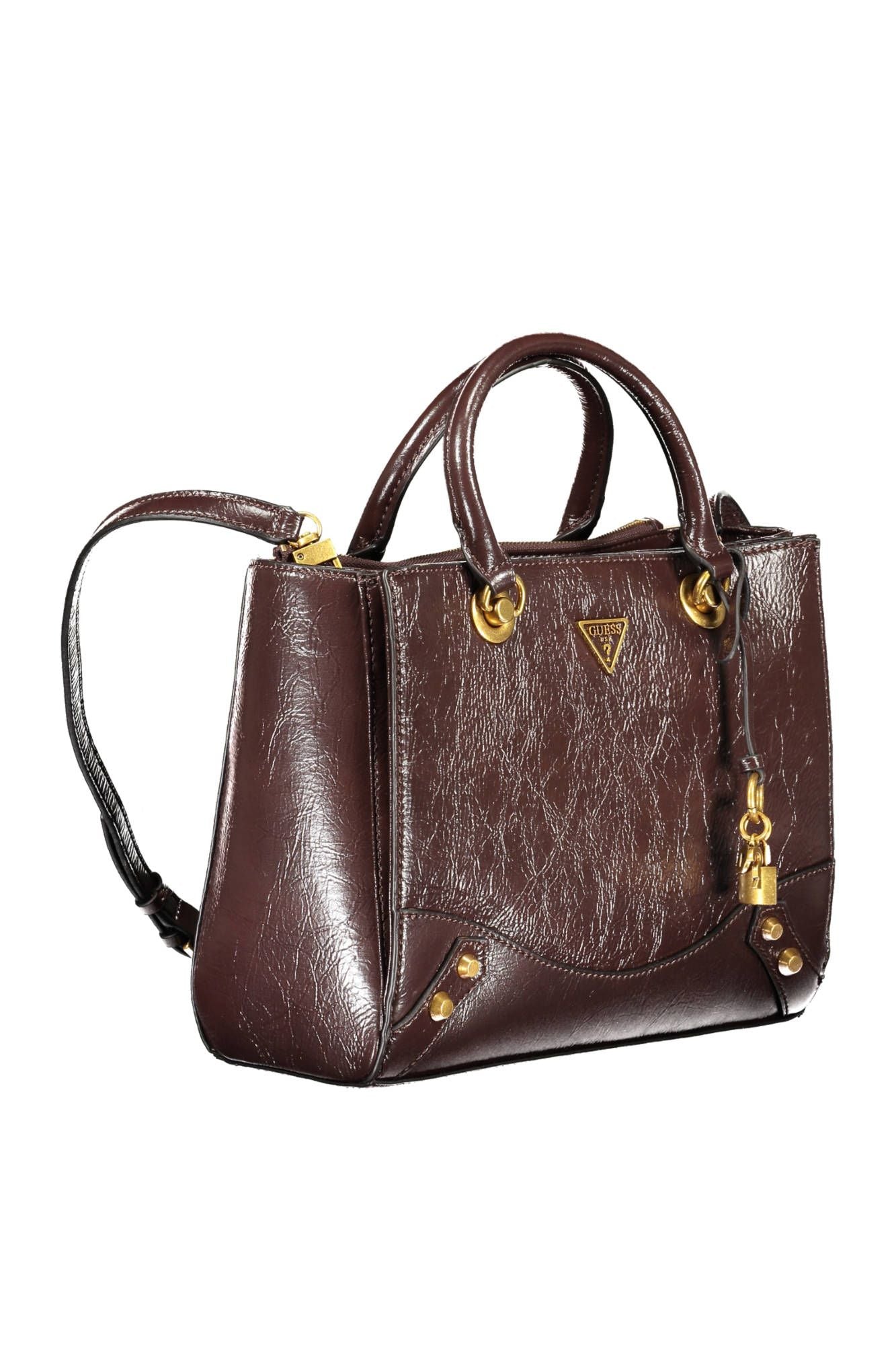 Brown Polyurethane Handbag