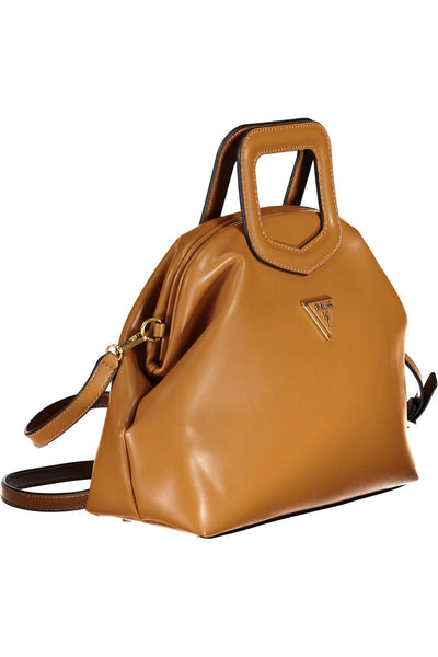 Brown Polyurethane Handbag