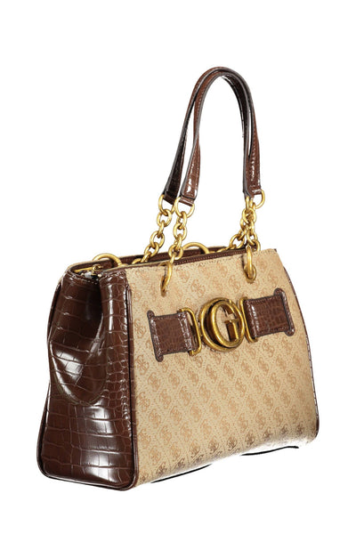 Brown Polyester Handbag