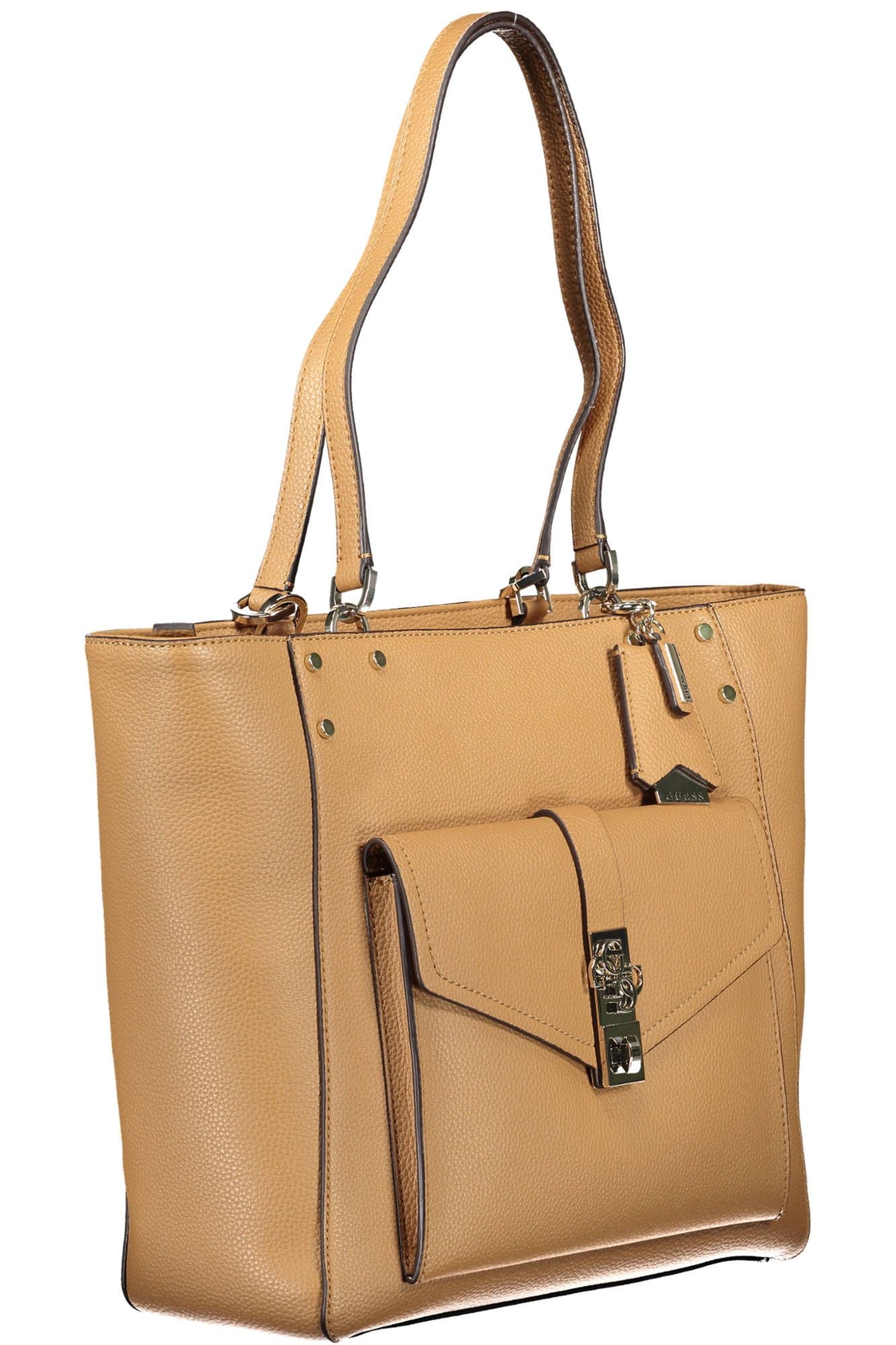 Brown Polyurethane Handbag