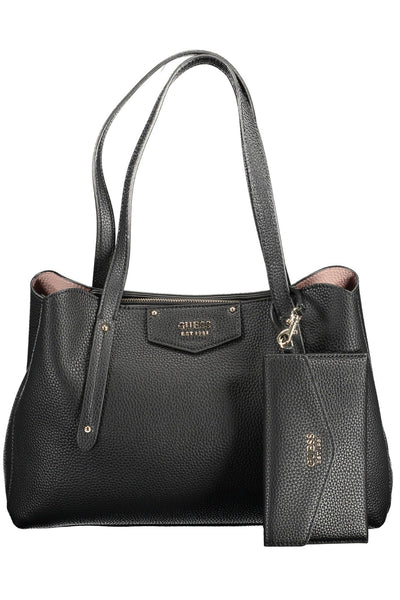 Black Polyurethane Handbag