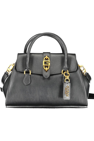 Black Polyurethane Handbag