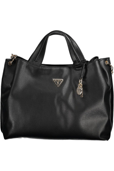 Black Polyurethane Handbag