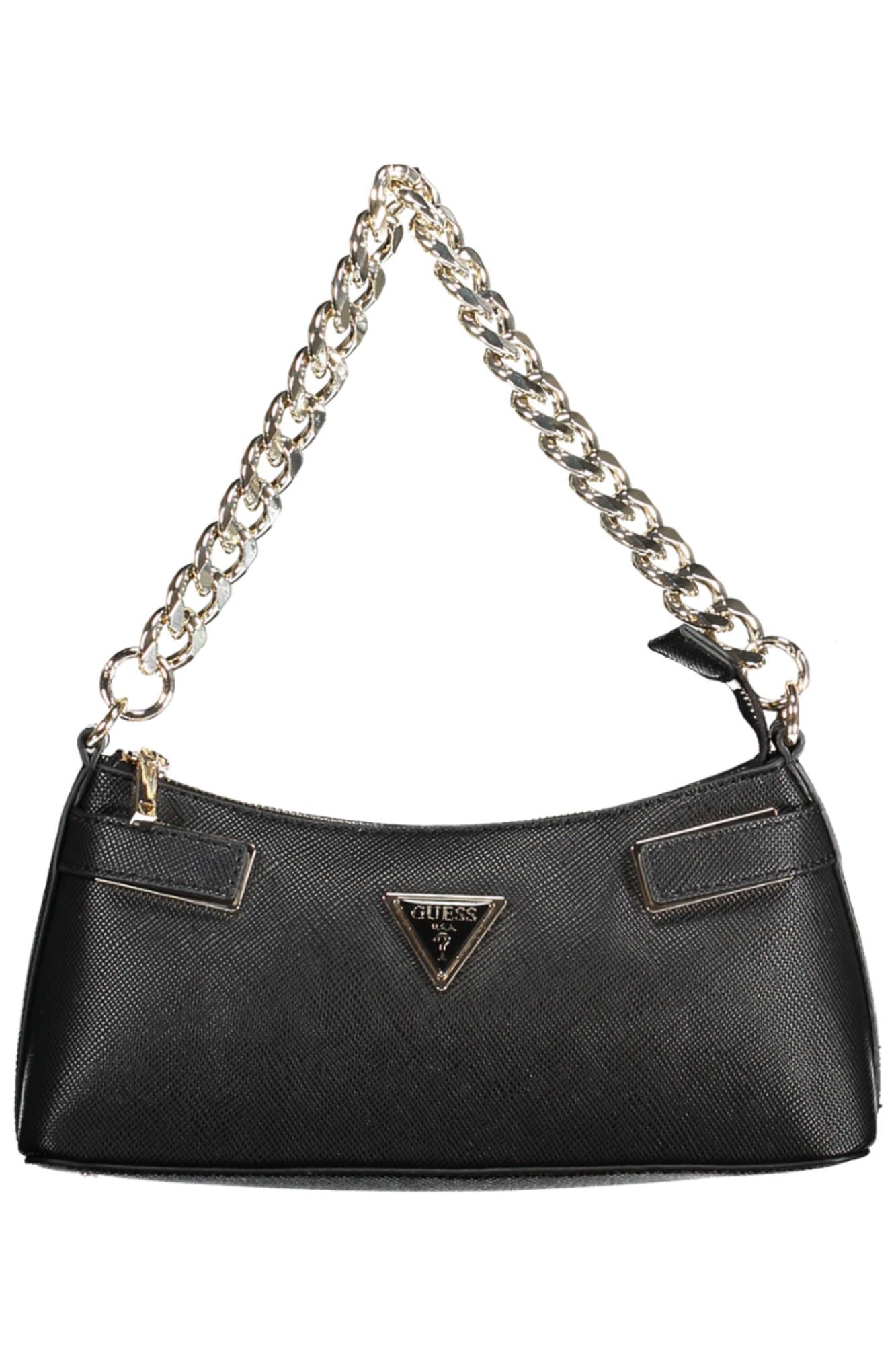 Black Polyurethane Handbag