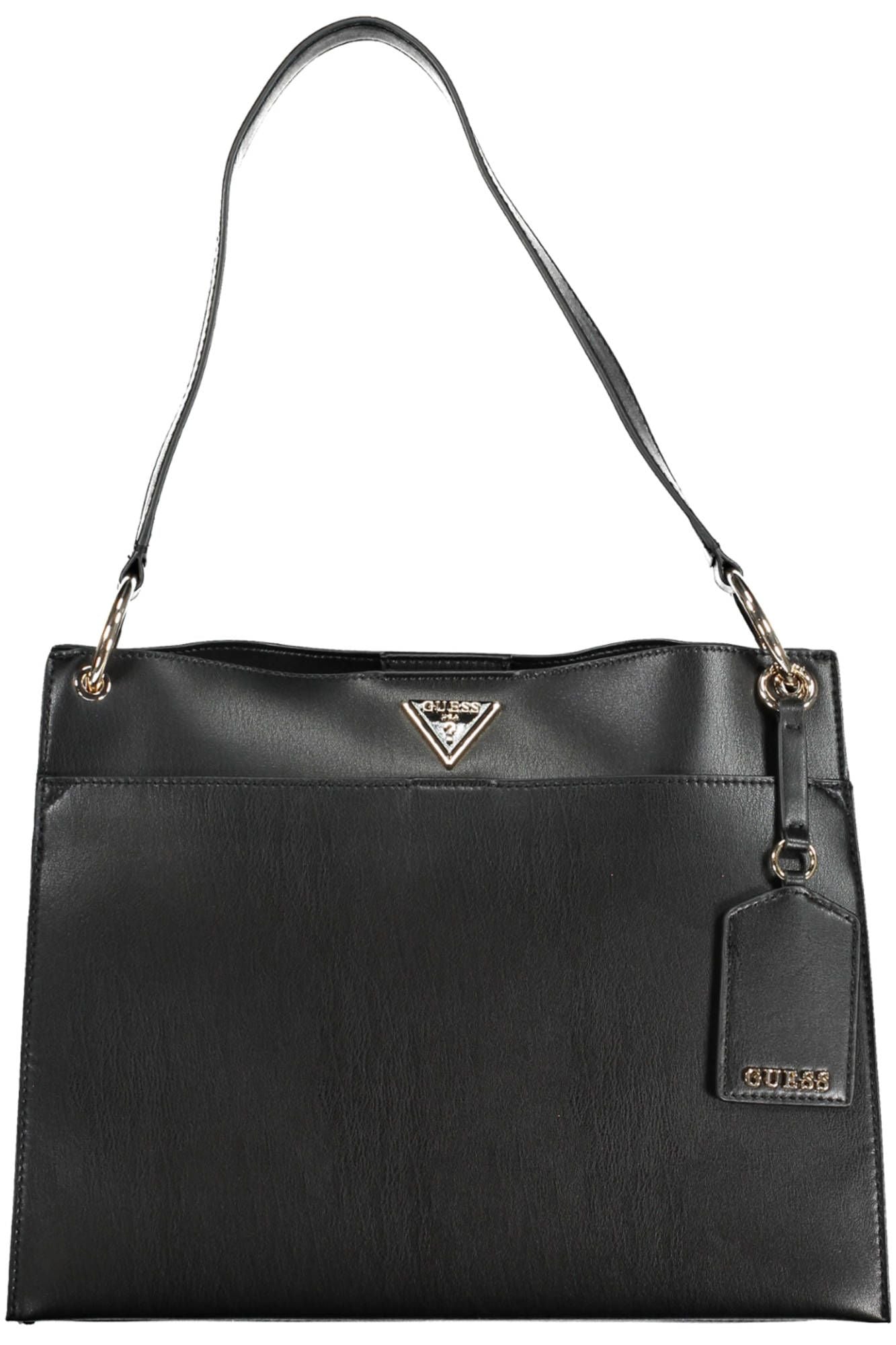 Black Polyurethane Handbag