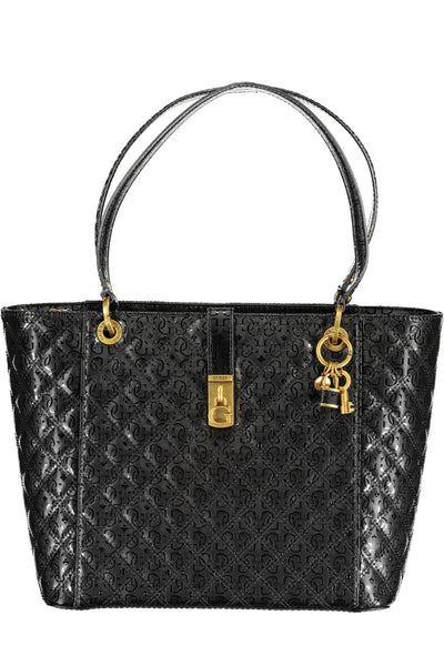 Black Polyurethane Handbag