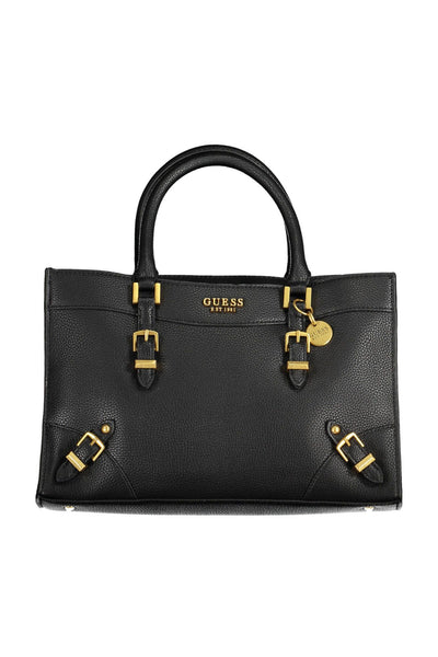 Black Polyurethane Handbag