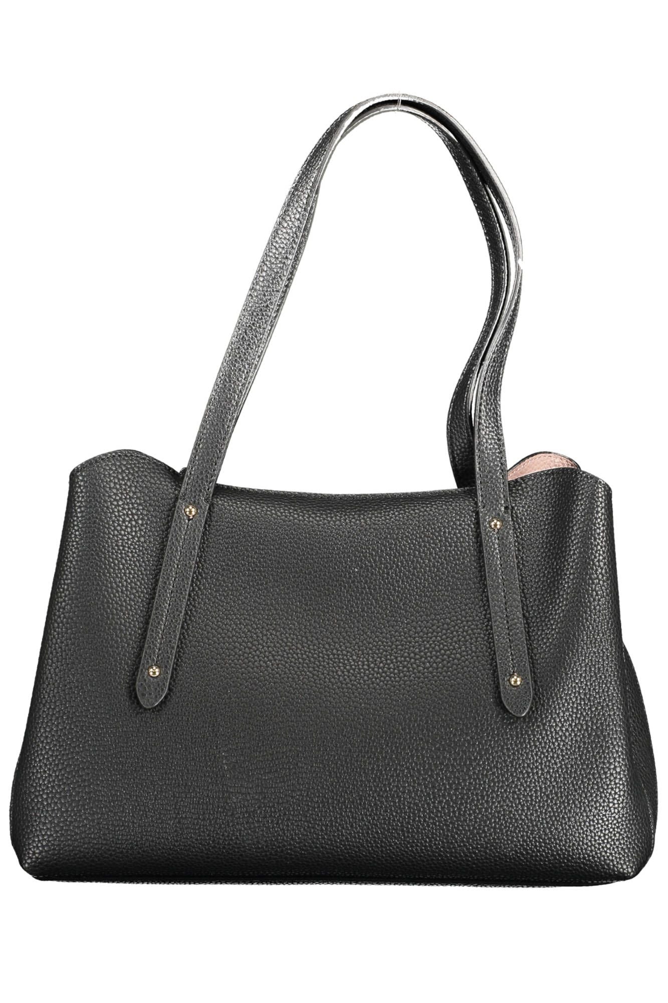 Black Polyurethane Handbag