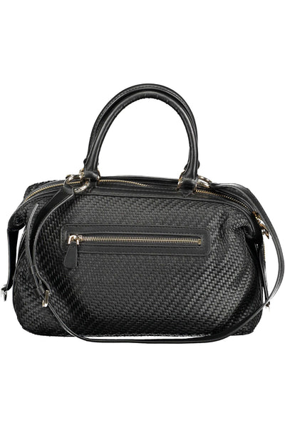 Black Polyurethane Handbag