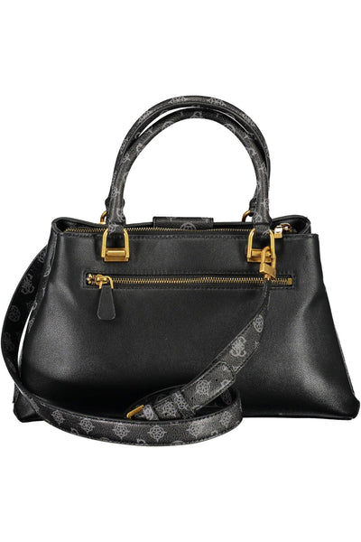 Black Polyurethane Handbag