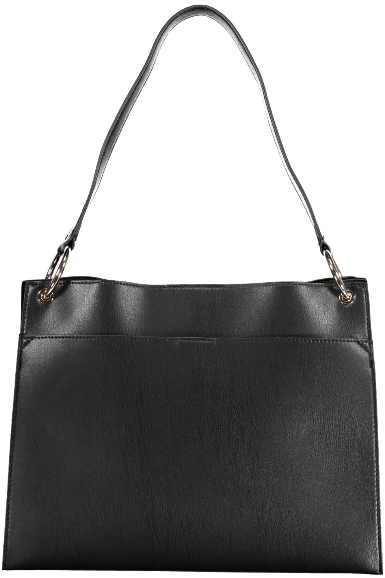 Black Polyurethane Handbag