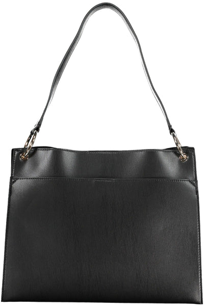 Black Polyurethane Handbag