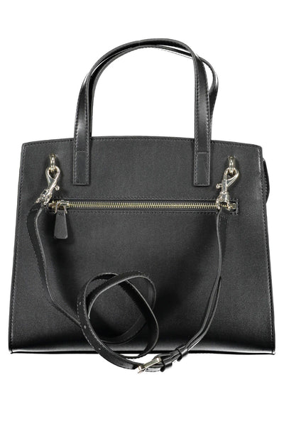 Black Polyurethane Handbag