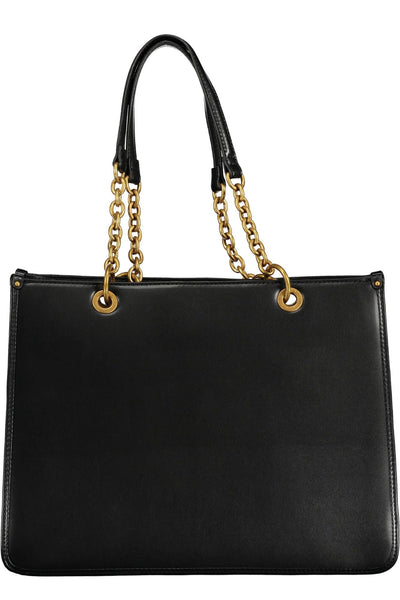 Black Polyurethane Handbag