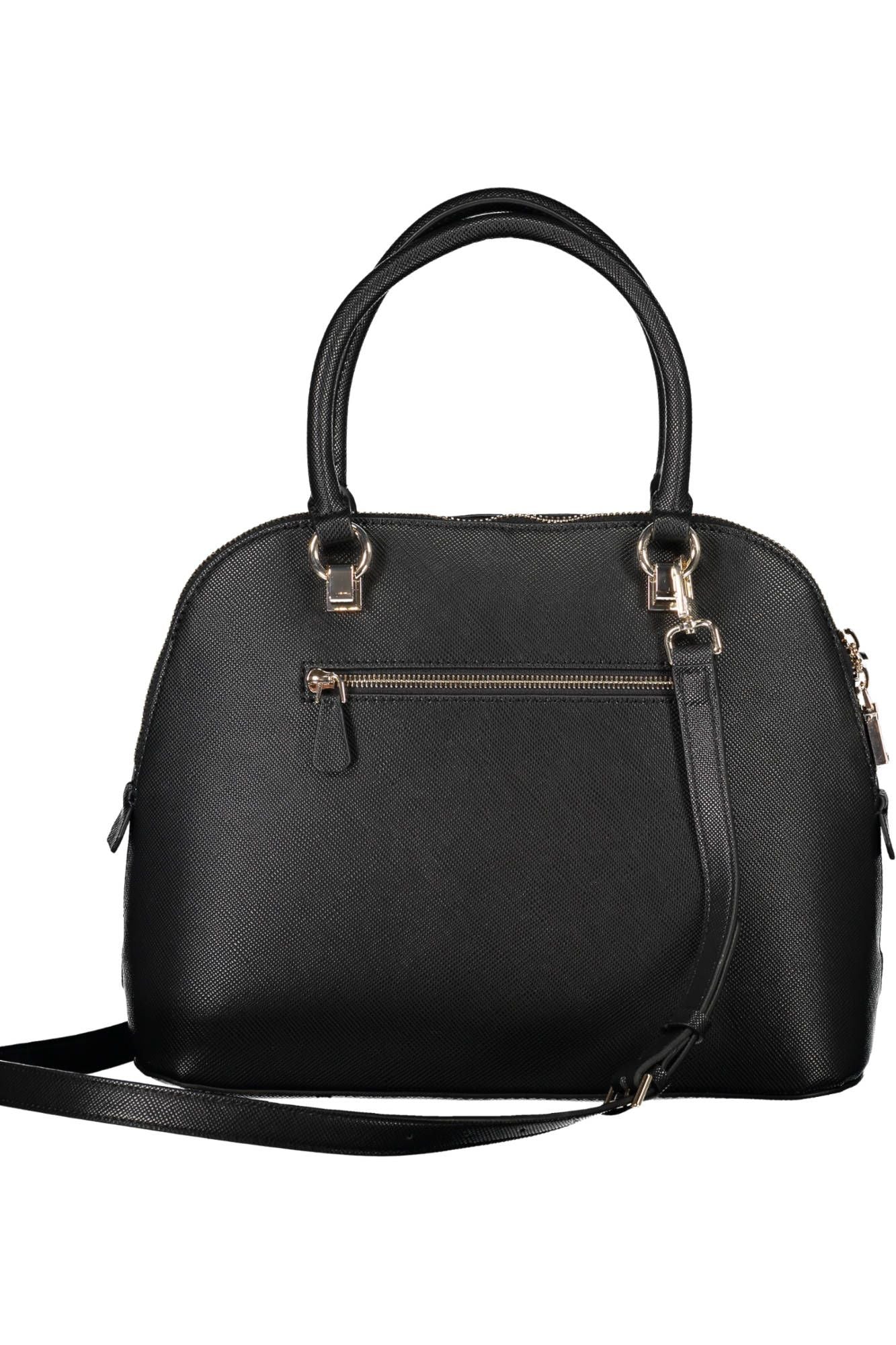 Black Polyurethane Handbag