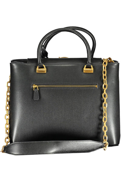 Black Polyurethane Handbag