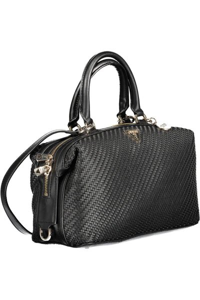 Black Polyurethane Handbag