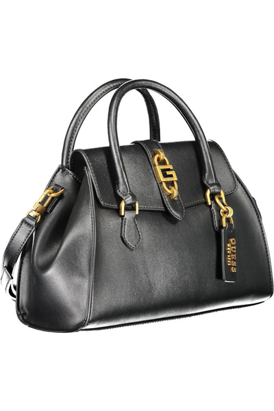 Black Polyurethane Handbag