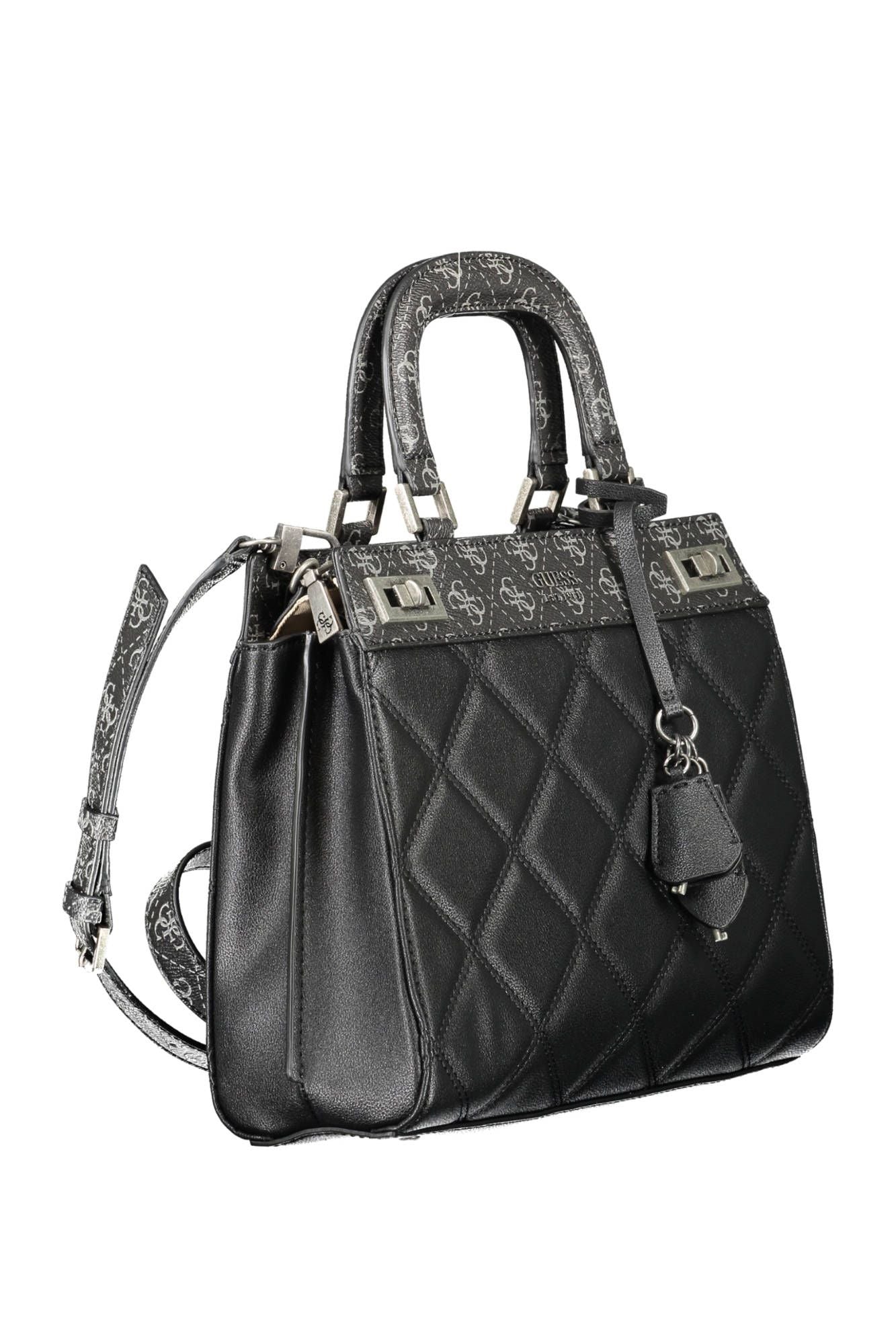 Black Polyurethane Handbag