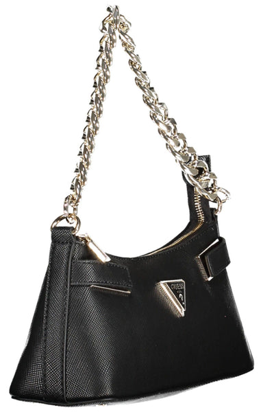 Black Polyurethane Handbag