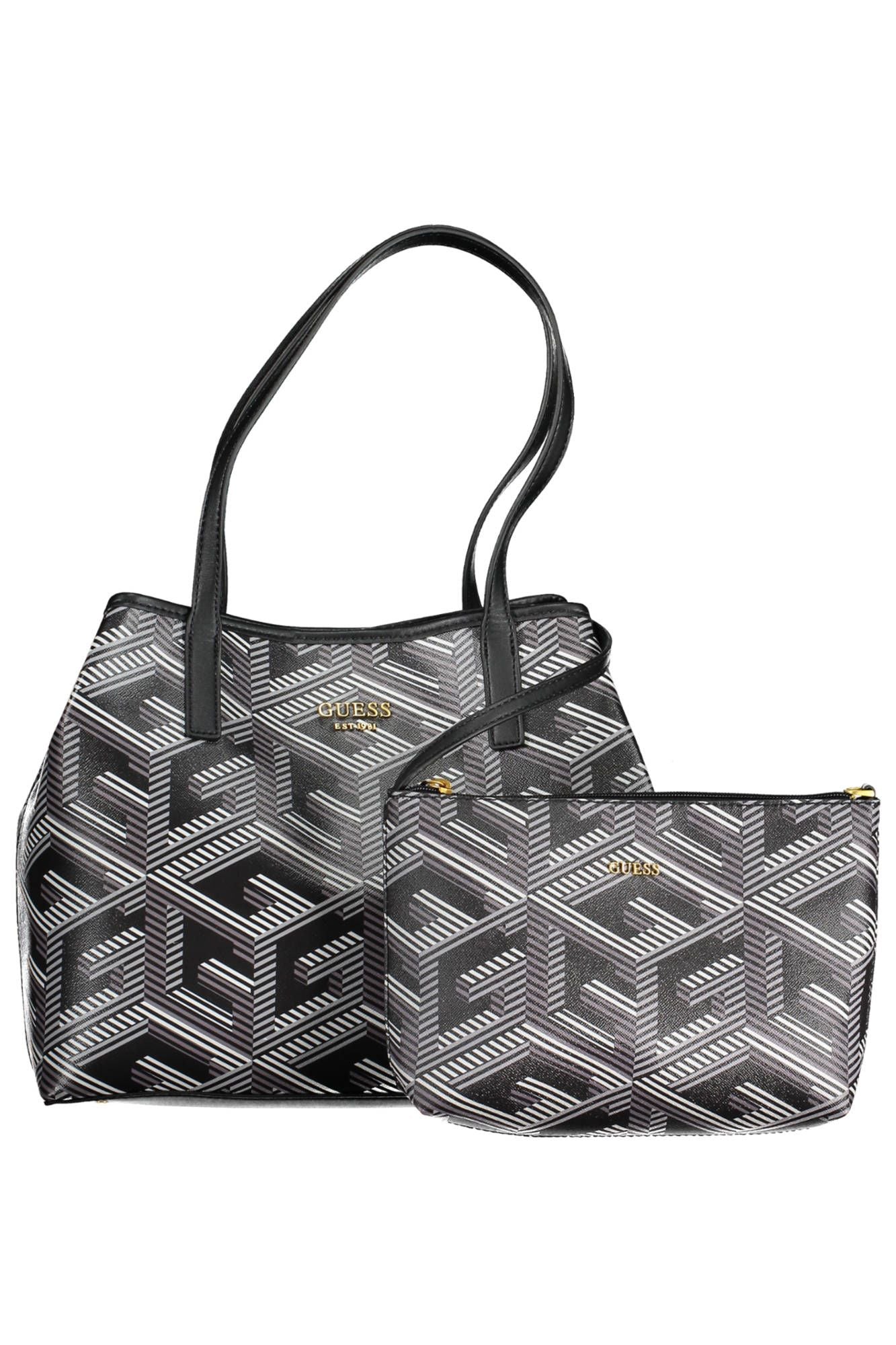 Black Polyurethane Handbag