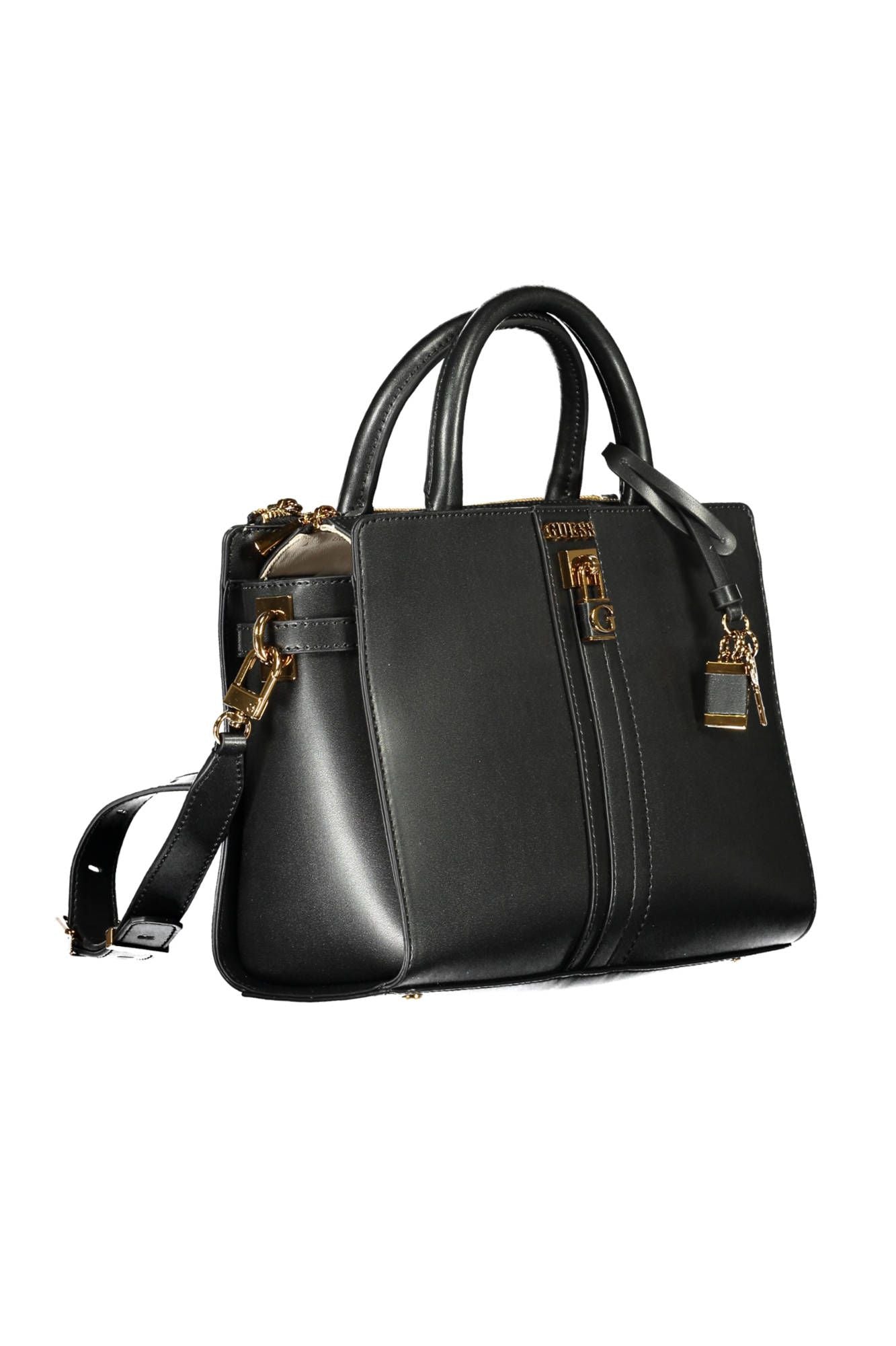 Black Polyurethane Handbag