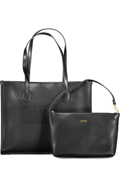 Black Polyurethane Handbag