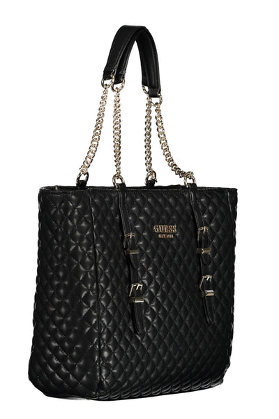 Black Polyurethane Handbag