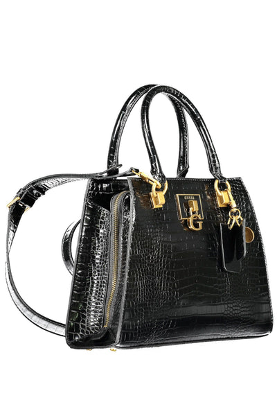 Black Polyurethane Handbag