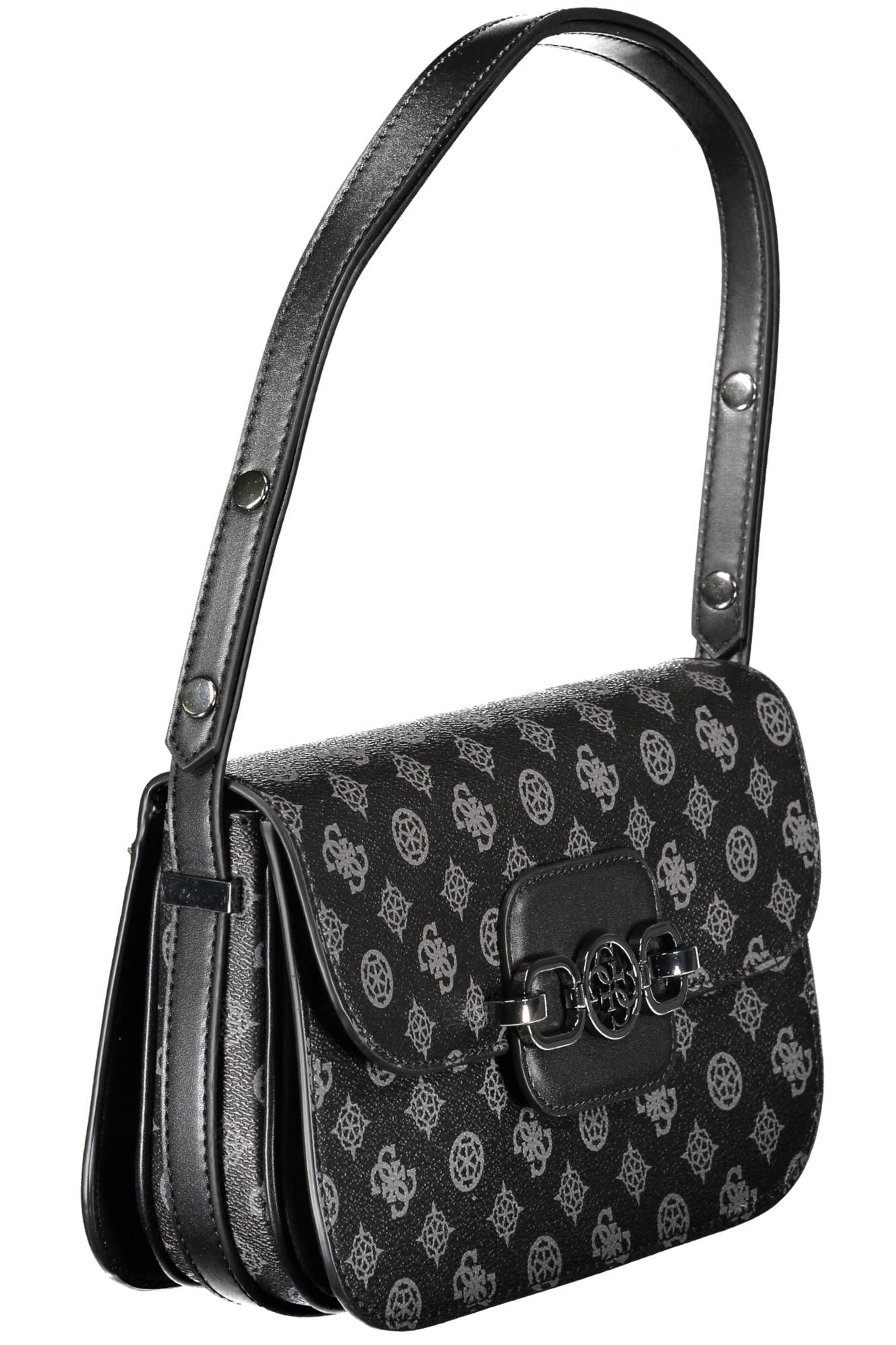 Black Polyurethane Handbag