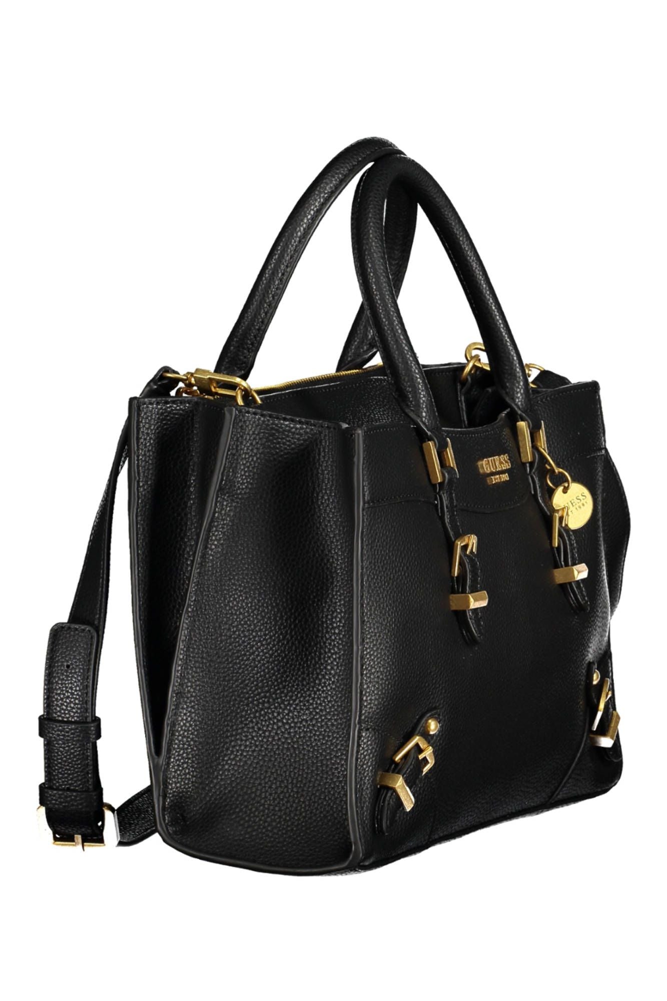 Black Polyurethane Handbag