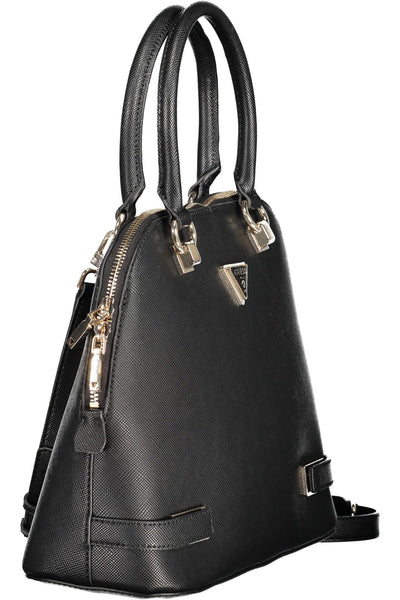 Black Polyurethane Handbag