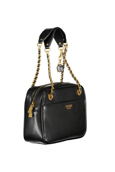 Black Polyurethane Handbag