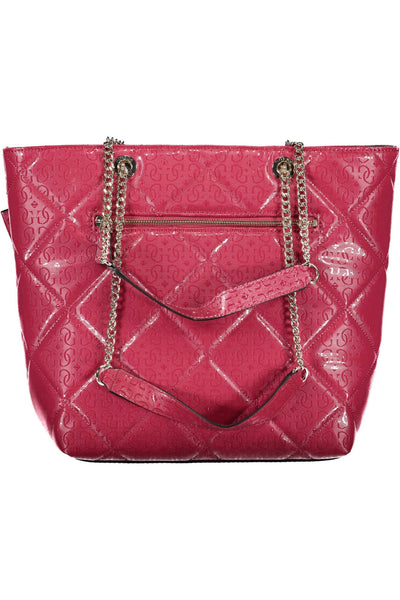 Pink Polyurethane Handbag