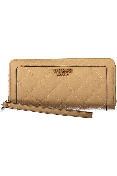 Beige Polyurethane Wallet